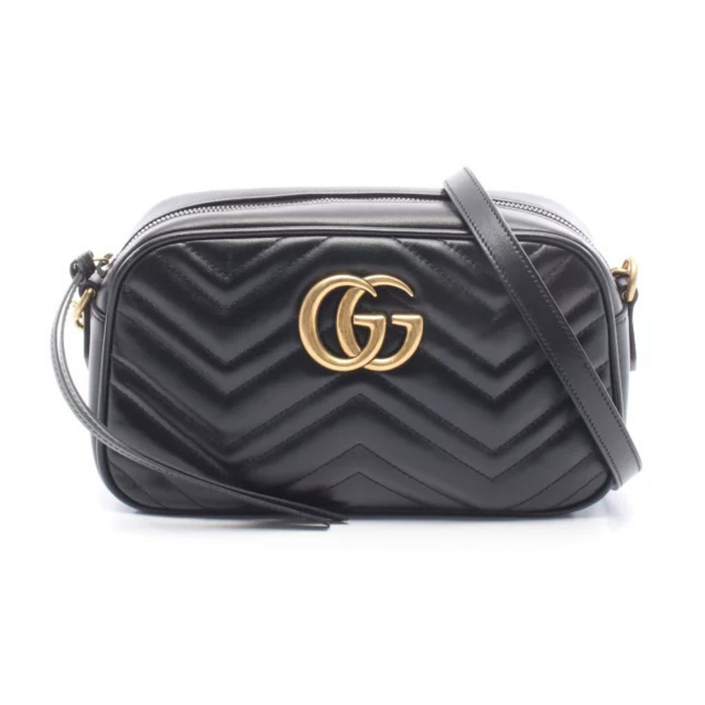 Gucci GG Marmont Leather Shoulder Bag Black